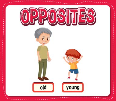 Yaşlı ve genç illüstrasyon kelimeleri karşısında