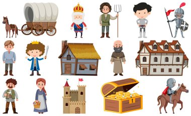 Ortaçağ karakterleri çizimler oluşturur