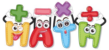 Matematik ve mutlu çocuklar için yazı tipi tasarımı