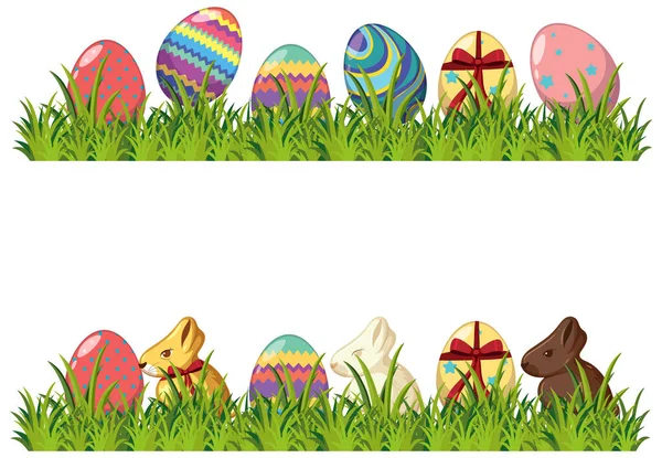 Szczęśliwy Projekt Wielkanoc Dekorowane Jaja Ilustracji — Wektor stockowy