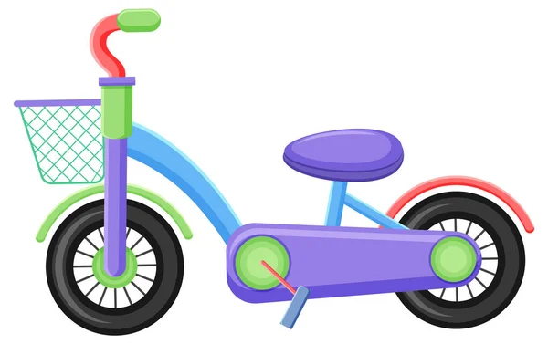 Bonito Crianças Brinquedo Bicicleta Fundo Branco Ilustração —  Vetores de Stock