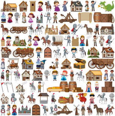 Ortaçağ karakterleri çizimler oluşturur