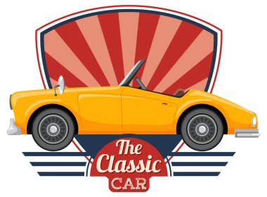 Eski araba manzaralı klasik araba konsepti