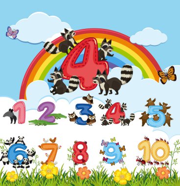 Sıfırdan dokuza rakamlar sayılıyor