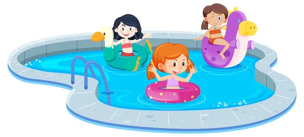 Children Pool White Background Illustration — Stock Vector