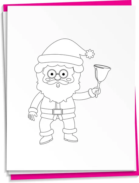 Handgezeichneter Weihnachtsmann Auf Papier — Stockvektor