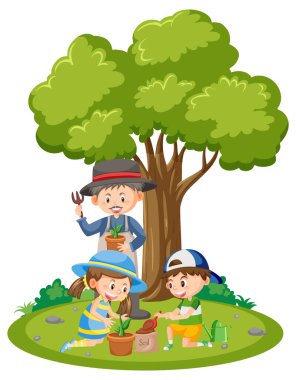 Dışarda bahçeyle uğraşan izole insanlar.