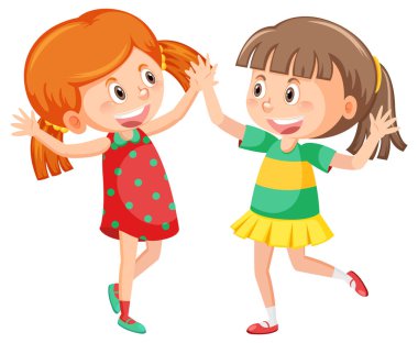 Hoş bir jest çizimi olan neşeli kız.