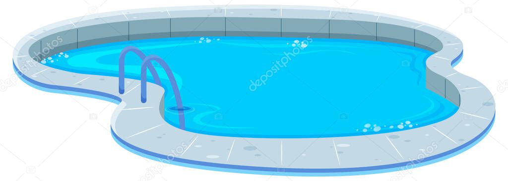 Isolated empty pool on white background illustration