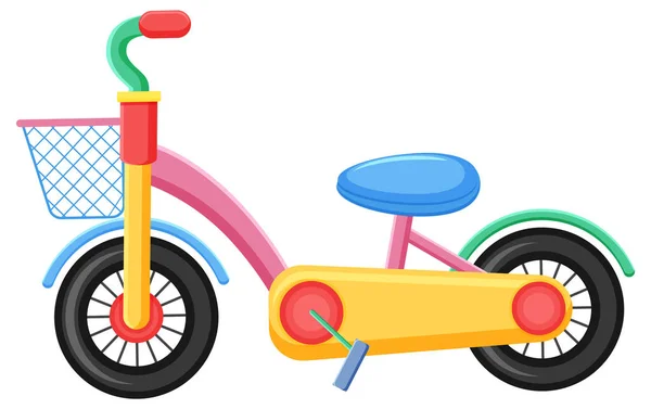 Cute Children Bicycle Toy White Background Illustration — Stock Vector