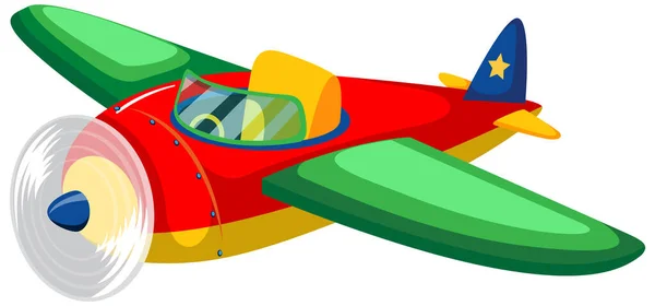 Söt Färgglada Flygplan Vit Bakgrund Illustration — Stock vektor