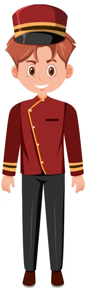 Bellboy Roter Uniform — Stockvektor