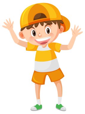 Mutlu çocuk çizgi film karakteri çizimi