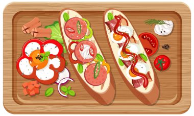 Tahta tepside kahvaltı manzarası.