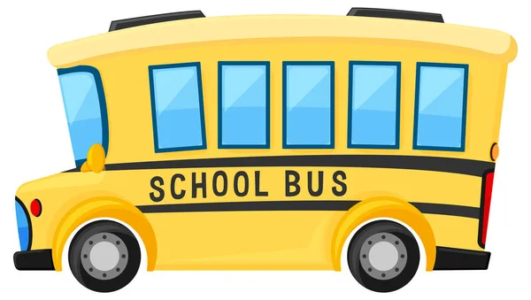 Eenvoudige Leuke Schoolbus Witte Achtergrond Illustratie — Stockvector