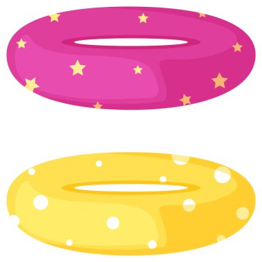 Havuz elemanı çizimi için şişirilebilir oyuncak seti