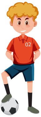 Futbol illüstrasyonlu futbolcu
