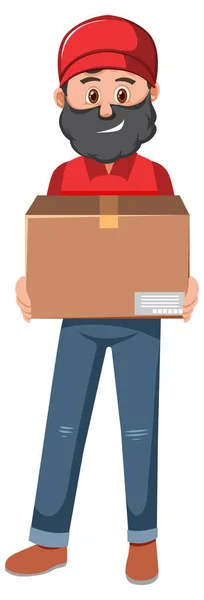 Delivery Man Package Illustration — Stock Vector