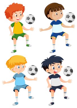 Futbol oynayan çocuklar çizgi film çizimleri