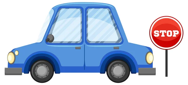 Geïsoleerde Auto Cartoon Stijl Illustratie — Stockvector