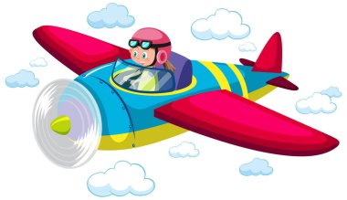 Gökyüzünde güzel bir uçakla uçan kız.