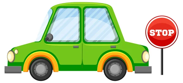 Geïsoleerde Auto Cartoon Stijl Illustratie — Stockvector