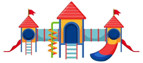 Parque Infantil Slide Set Fundo Branco Ilustração — Vetor de Stock