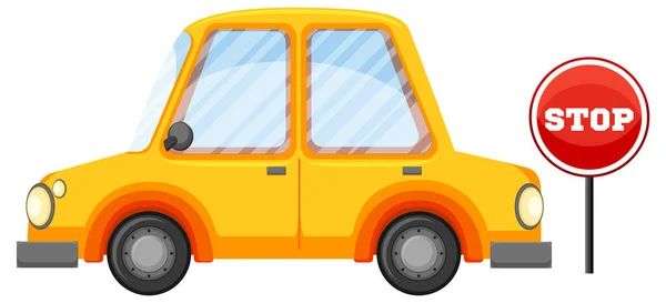 Geïsoleerde Auto Cartoon Stijl Illustratie — Stockvector