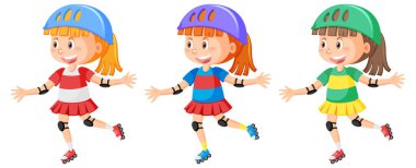 Çevrimiçi paten kayan kızlar çizimi