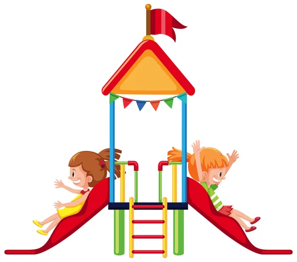Außenspielplatzrutsche Für Kinder — Stockvektor