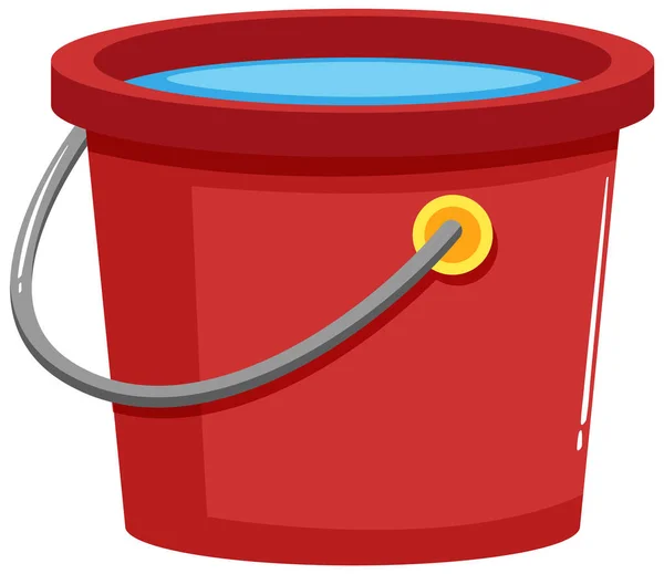 Bucket Water White Background Illustration — Stock Vector