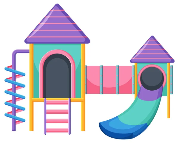 Een Kinderspeelplaats Dia Set Witte Achtergrond Illustratie — Stockvector