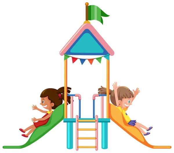 Slide Playground Livre Para Ilustração Crianças — Vetor de Stock