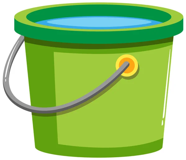 Bucket Water White Background Illustration — Stock Vector