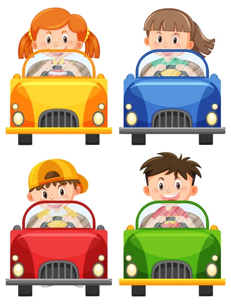 Kinderen Klassieke Auto Speelgoed Cartoon Ontwerp Illustratie — Stockvector