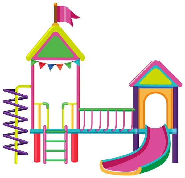 Diapositiva Patio Aire Libre Para Niños Ilustración — Vector de stock