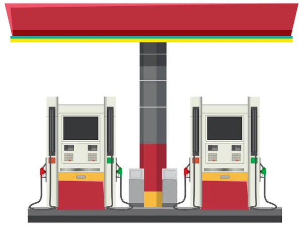 Station Essence Avec Illustration Pompe Essence — Image vectorielle