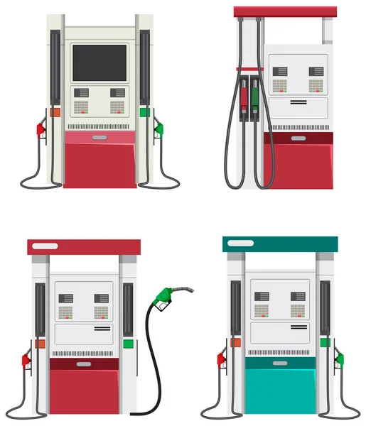 Benzinestation Met Benzinepomp Illustratie — Stockvector