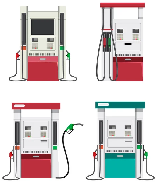 Distributore Benzina Con Illustrazione Pompa Benzina — Vettoriale Stock