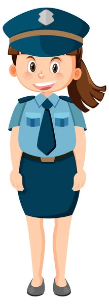 Politie Officier Cartoon Karakter Witte Achtergrond Illustratie — Stockvector