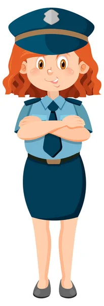 Polizist Cartoon Figur Auf Weißem Hintergrund — Stockvektor