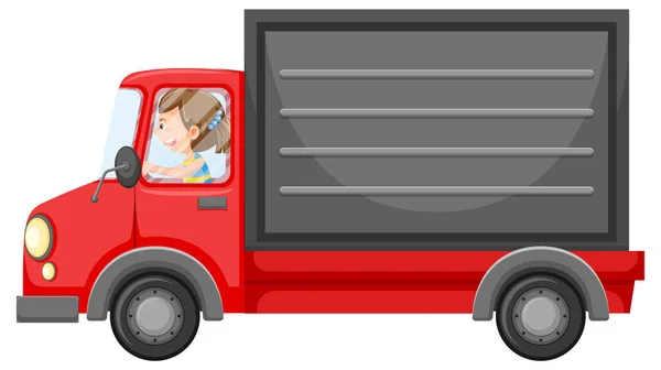 Camion Livraison Illustration Style Dessin Animé — Image vectorielle