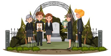 Hıristiyan dini illüstrasyonunda cenaze töreni