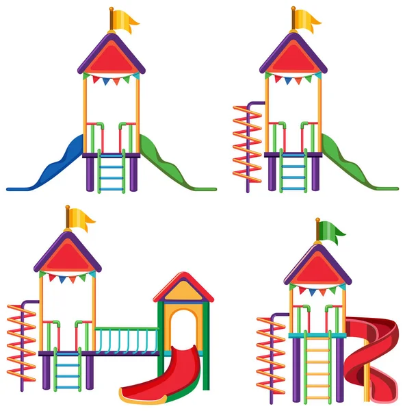 Diapositiva Patio Aire Libre Para Niños Ilustración — Archivo Imágenes Vectoriales