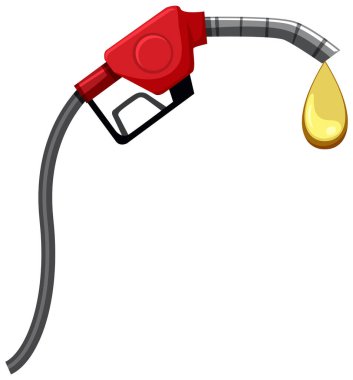 Yağ damlası illüstrasyonlu izole yakıt hortumu