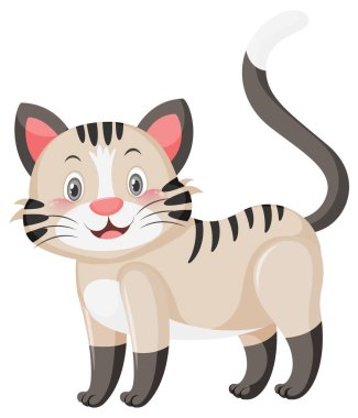 Çizgi film tarzında küçük sevimli kedi.