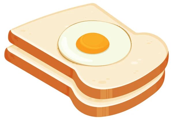 Ψωμί Σάντουιτς Αυγό Εικονογράφηση Στυλ Κινουμένων Σχεδίων — Διανυσματικό Αρχείο