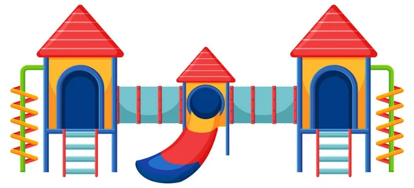 Parque Infantil Slide Set Fundo Branco Ilustração — Vetor de Stock