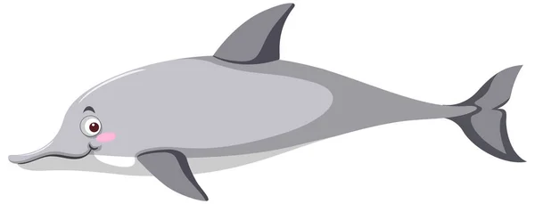 Šedý Delfín Kresleném Stylu Ilustrace — Stockový vektor