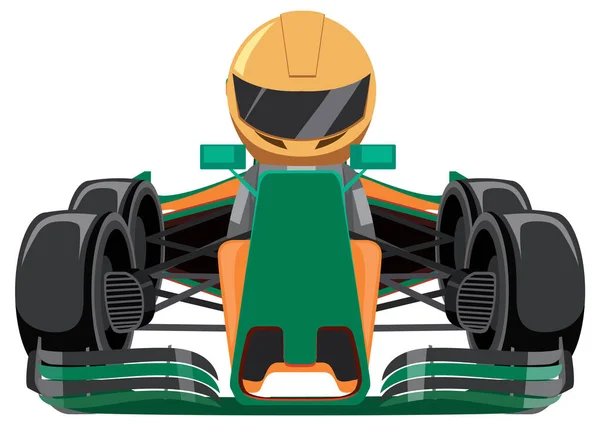 Une Voiture Course Formule Avec Une Illustration Coureur — Image vectorielle